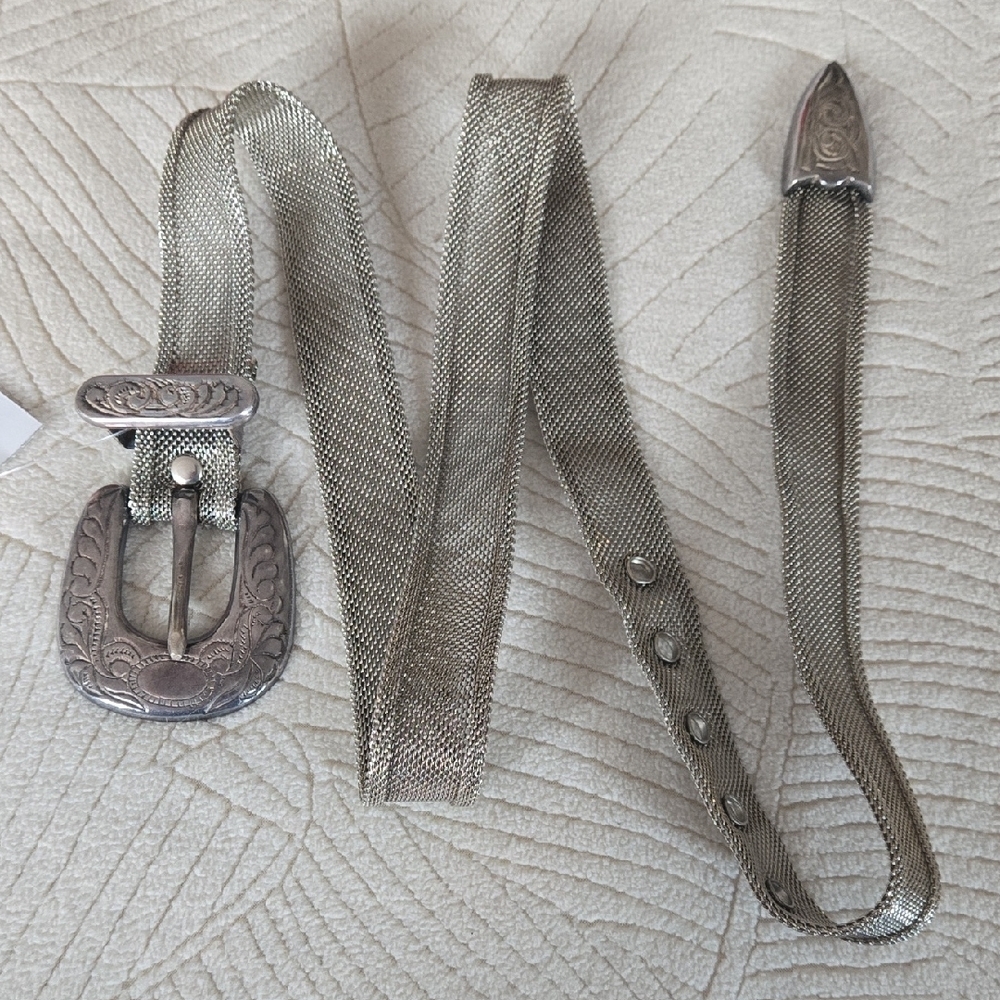 Vintage Steel Belt Western Style Estimated Era 1980's - Y2K